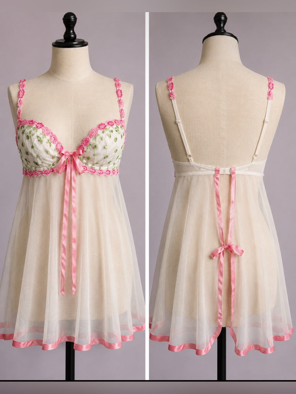 Vintage Victoria's Secret floral fairy slip dress